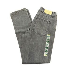 L.L. Bean Women's 4 Petite Classic Fit True Shape Charcoal Denim Jeans  slim leg